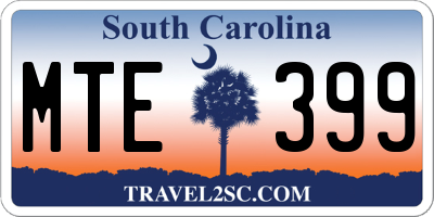 SC license plate MTE399