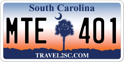 SC license plate MTE401