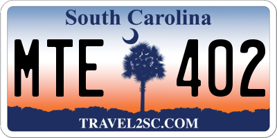 SC license plate MTE402