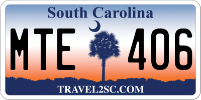 SC license plate MTE406