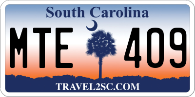 SC license plate MTE409