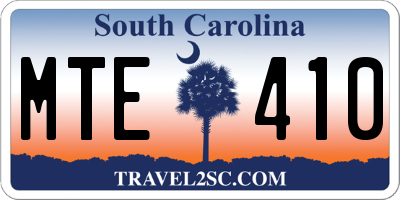 SC license plate MTE410