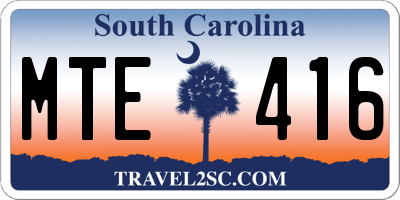 SC license plate MTE416