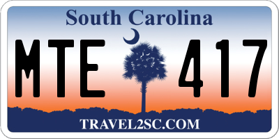 SC license plate MTE417