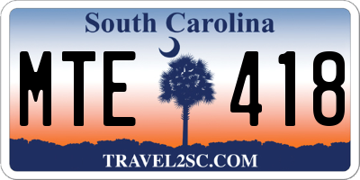 SC license plate MTE418