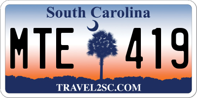 SC license plate MTE419