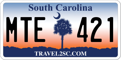 SC license plate MTE421