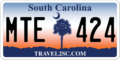 SC license plate MTE424