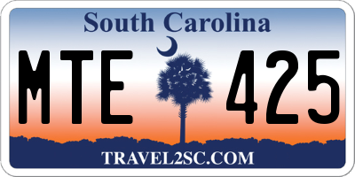 SC license plate MTE425