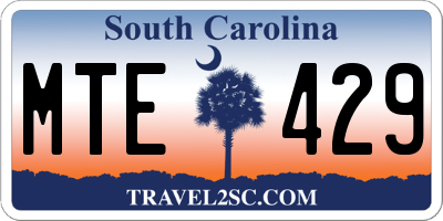 SC license plate MTE429