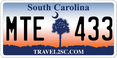 SC license plate MTE433