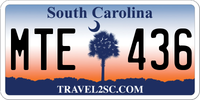 SC license plate MTE436