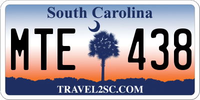SC license plate MTE438