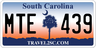 SC license plate MTE439