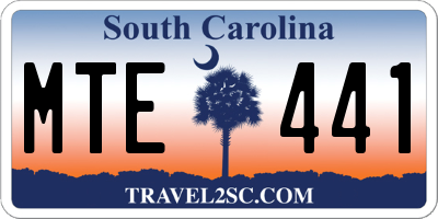 SC license plate MTE441