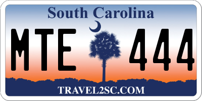 SC license plate MTE444
