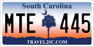 SC license plate MTE445