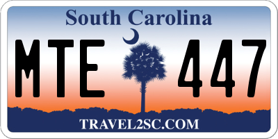 SC license plate MTE447