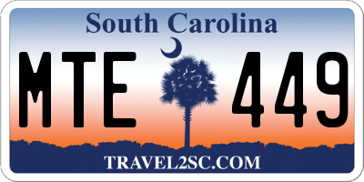 SC license plate MTE449
