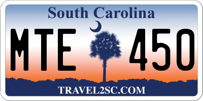 SC license plate MTE450