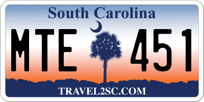 SC license plate MTE451