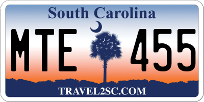 SC license plate MTE455