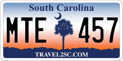 SC license plate MTE457