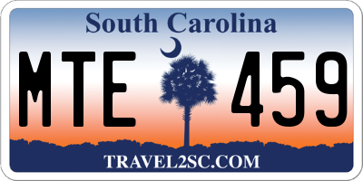 SC license plate MTE459