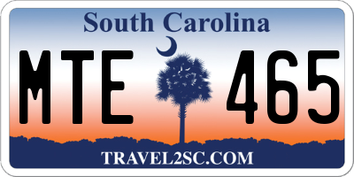 SC license plate MTE465