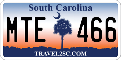 SC license plate MTE466