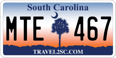 SC license plate MTE467