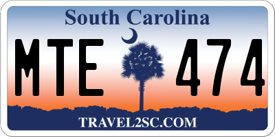 SC license plate MTE474
