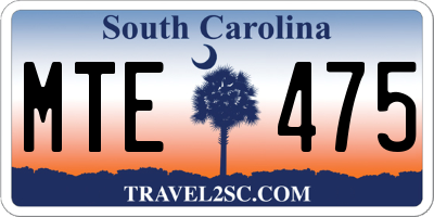 SC license plate MTE475