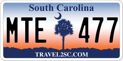 SC license plate MTE477