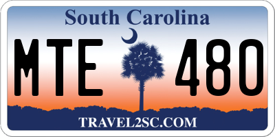 SC license plate MTE480