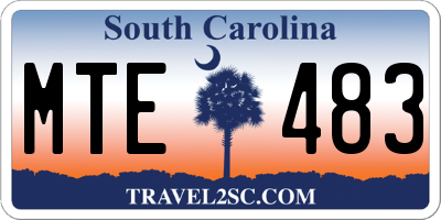 SC license plate MTE483