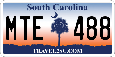 SC license plate MTE488