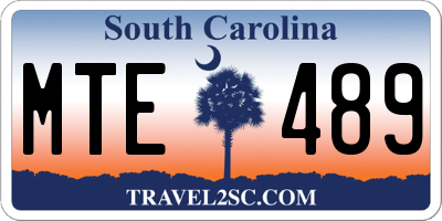 SC license plate MTE489