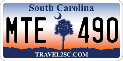 SC license plate MTE490