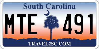 SC license plate MTE491
