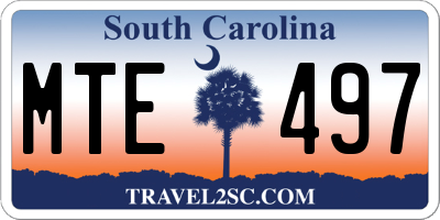 SC license plate MTE497