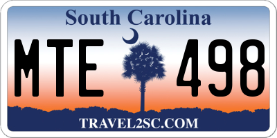 SC license plate MTE498