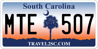 SC license plate MTE507