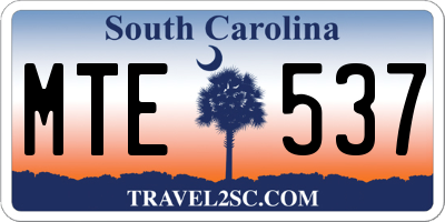 SC license plate MTE537