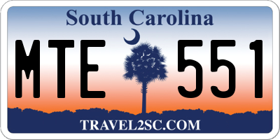 SC license plate MTE551