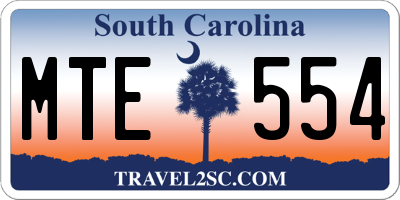 SC license plate MTE554