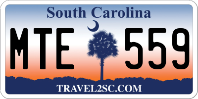 SC license plate MTE559