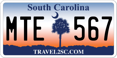 SC license plate MTE567