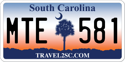 SC license plate MTE581