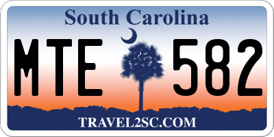 SC license plate MTE582